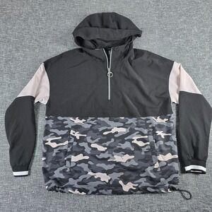 Calvin Klein Performance Camo Colorblock Hooded Anorak Jacket Womens S P CH